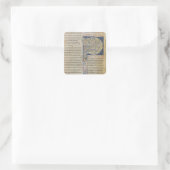 Geschiedeniseerd initiaal "P" Vierkante Sticker (Tas)