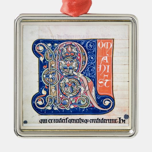 Geschiedeniseerd initiaal "R" 2 Metalen Ornament (Voorkant)