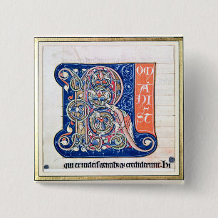 Geschiedeniseerd initiaal "R" 2 Vierkante Button 5,1 Cm