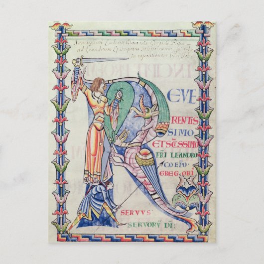 Geschiedeniseerd initiaal "R" Briefkaart (Voorkant)
