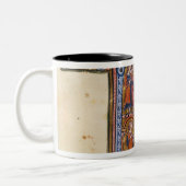 Geschiedeniseerd initiaal "R" waarin de sultan wor Tweekleurige Koffiemok (Links)