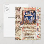 Geschiedeniseerd initiaal 'S' met afbeelding van p Briefkaart (Voorkant / Achterkant)