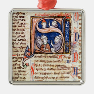 Geschiedeniseerd initiaal 'S' met afbeelding van p Metalen Ornament