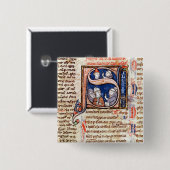Geschiedeniseerd initiaal 'S' met afbeelding van p Vierkante Button 5,1 Cm (Voorkant /achterkant)