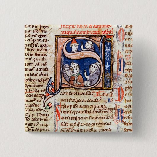 Geschiedeniseerd initiaal 'S' met afbeelding van p Vierkante Button 5,1 Cm (Voorkant)
