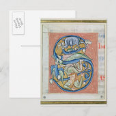 Geschiedeniseerd initiaal 'S' met een acrobaat Briefkaart (Voorkant / Achterkant)