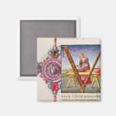 Geschiedeniseerd initiaal V-afbeelding Magneet (Voorkant / Achterkant)