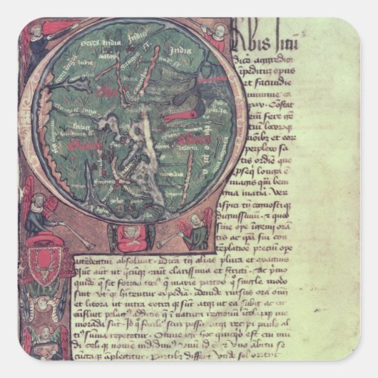 Geschiedeniseerd initiaal vierkante sticker (Voorkant)