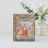 Geschiedeniseerde letter "E" met afbeelding van ko Briefkaart (Staand voorkant)