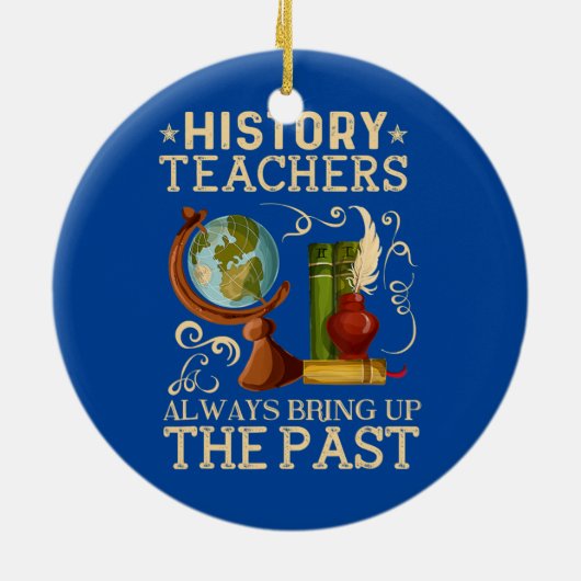 geschiedenisleraar brengt de vorige historicus ter keramisch ornament (Achterkant)