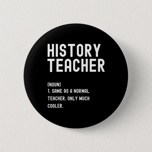 Geschiedenisleraar Definitie Eerste Dag Van School Ronde Button 5,7 Cm (Voorkant)