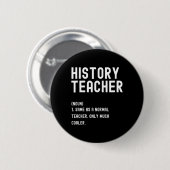 Geschiedenisleraar Definitie Eerste Dag Van School Ronde Button 5,7 Cm (Voorkant /achterkant)