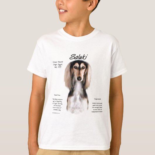 Geschiedenisontwerp Saluki T-shirt (Voorkant)