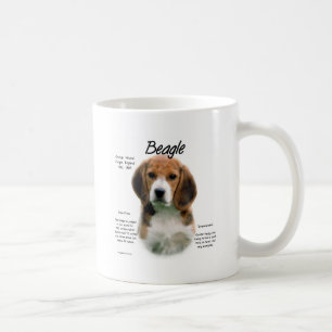 Geschiedenisontwerp van beagle koffiemok