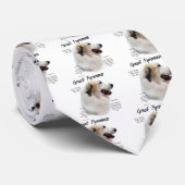 Geschiedenisontwerp van de Great Pyrenees Stropdas (Opgerold)