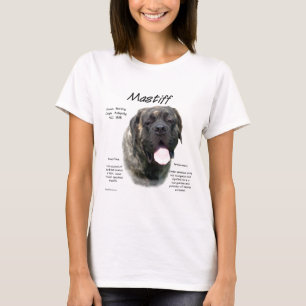 Geschiedenisontwerp van de mastiff (brindle) t-shirt