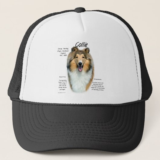 Geschiedenisontwerp voor Collie (sable rough) Trucker Pet (Voorkant)