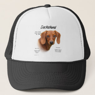 Geschiedenisontwerp voor Dachshund (vloeiend) Trucker Pet