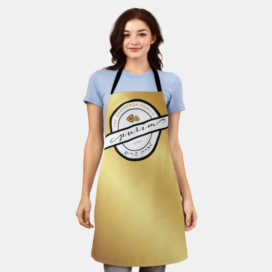 GESCHIKT Apron voor GESCHIKT script HAPPY PURIM Schort (Gedragen)