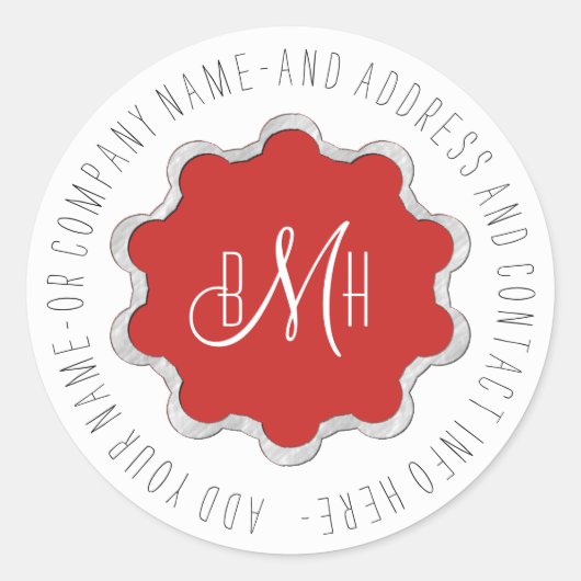 Geschikt cirkelmonogram om het even welke Kleur ID Ronde Sticker (Voorkant)