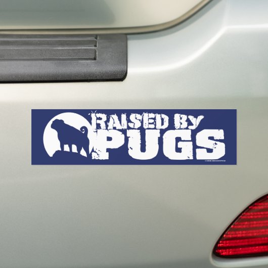 GESCHIKT DOOR PUGS Blue Bumpersticker (Op auto)