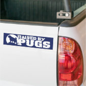 GESCHIKT DOOR PUGS Blue Bumpersticker (Op Truck)