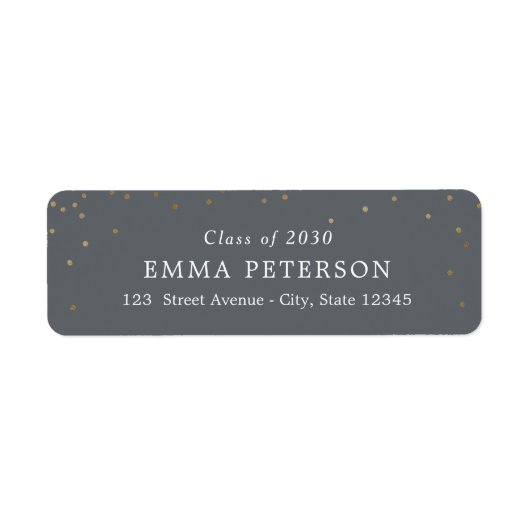 Geschikt EDITABLE COLOR Afstuderen Address Label (Voorkant)