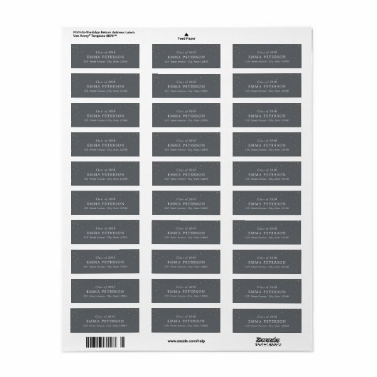 Geschikt EDITABLE COLOR Afstuderen Address Label (Full Sheet)