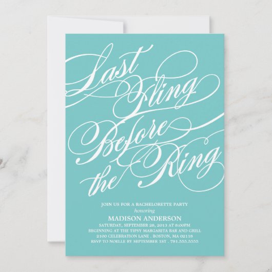 GESCHIKT | INVITATIE BACHELORETTE PARTIJ KAART (Voorkant)