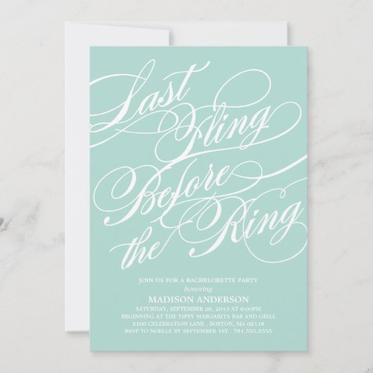 GESCHIKT | INVITATIE BACHELORETTE PARTIJ KAART (Voorkant)