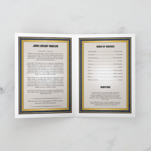 Geschikt om gedrukt te worden BegrafenisSjabloon Programma (Binnen)