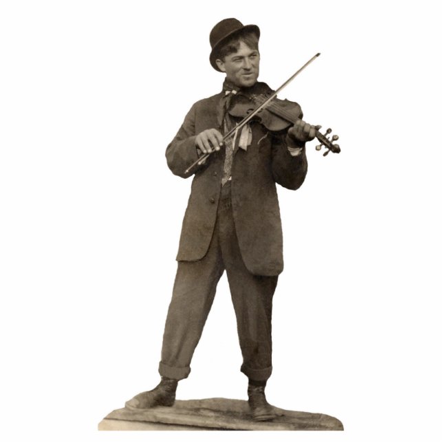 Geschikt voor 3D om Violin Player in te stellen Staand Fotobeeldje (Voorkant)