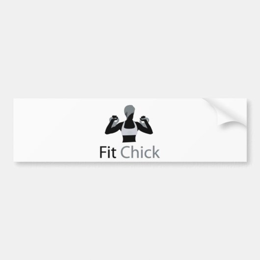 Geschikt voor Chick met Kettlebells Bumpersticker (Voorkant)