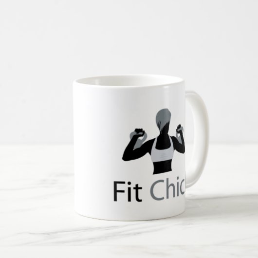 Geschikt voor Chick met Kettlebells Koffiemok (Voorkant rechts)