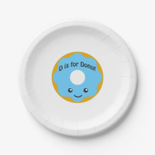 Geschikt voor D is voor Donut Papieren Bordje