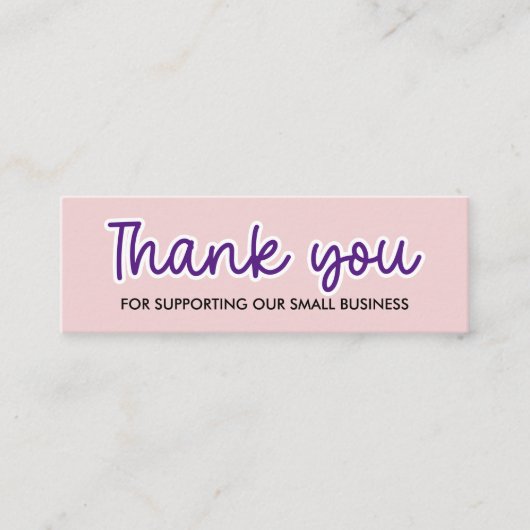 Geschikt voor handgeschreven bedrijf Hartelijk dan Mini Visitekaartje (Voorkant)