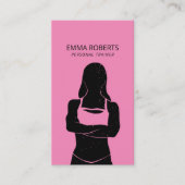 Geschikt voor meisjes Personal Trainer Black & Pin Visitekaartje (Voorkant)