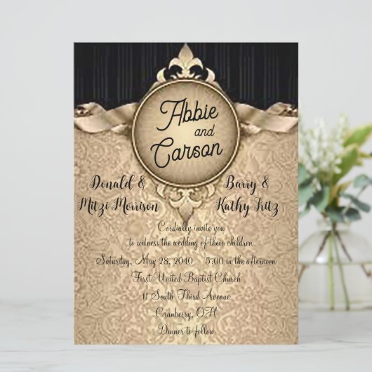 Geschikt voor uitnodiging voor het huwelijk van Ro (Staand voorkant)