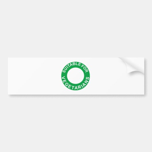Geschikt voor vegetariërs bumpersticker (Voorkant)