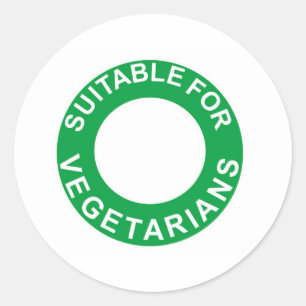 Geschikt voor vegetariërs ronde sticker