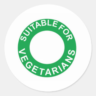 Geschikt voor vegetariërs ronde sticker