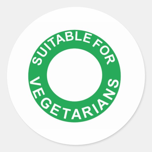 Geschikt voor vegetariërs ronde sticker (Voorkant)
