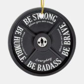 Geschikt voor werkuittrainer weeggewicht hefboom G Keramisch Ornament (Voorkant)