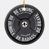 Geschikt voor werkuittrainer weeggewicht hefboom G Keramisch Ornament (Achterkant)