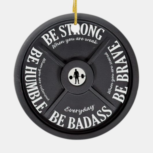 Geschikt voor werkuittrainer weeggewicht hefboom G Keramisch Ornament (Achterkant)