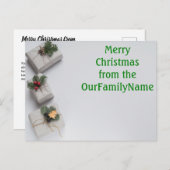 Geschikt voor witte Cadeaus Kerstmis Aangepast Bri Briefkaart (Voorkant / Achterkant)