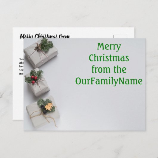 Geschikt voor witte Cadeaus Kerstmis Aangepast Bri Briefkaart (Voorkant / Achterkant)