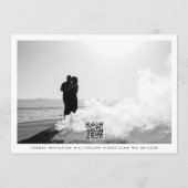 Geschikt voor zwarte en witte QR Code Fotokalligra Save The Date (Achterkant)