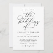 Geschikt zwart script in één QR-code bruiloft Kaart (Voorkant)