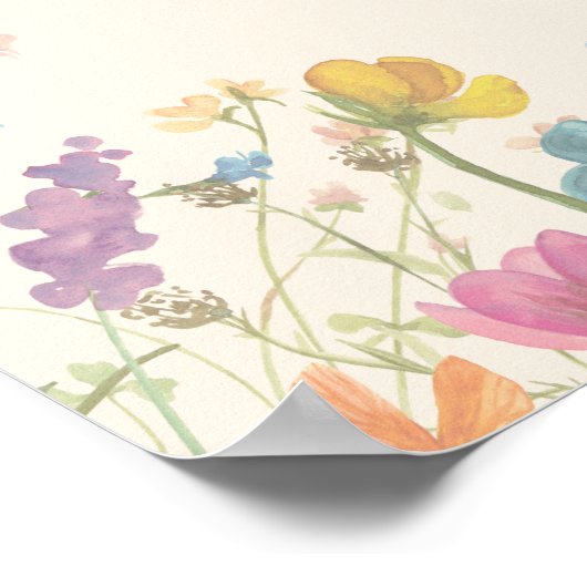 Geschikte bloemfloral Weddenschap Welkomstteken Poster (Hoek)